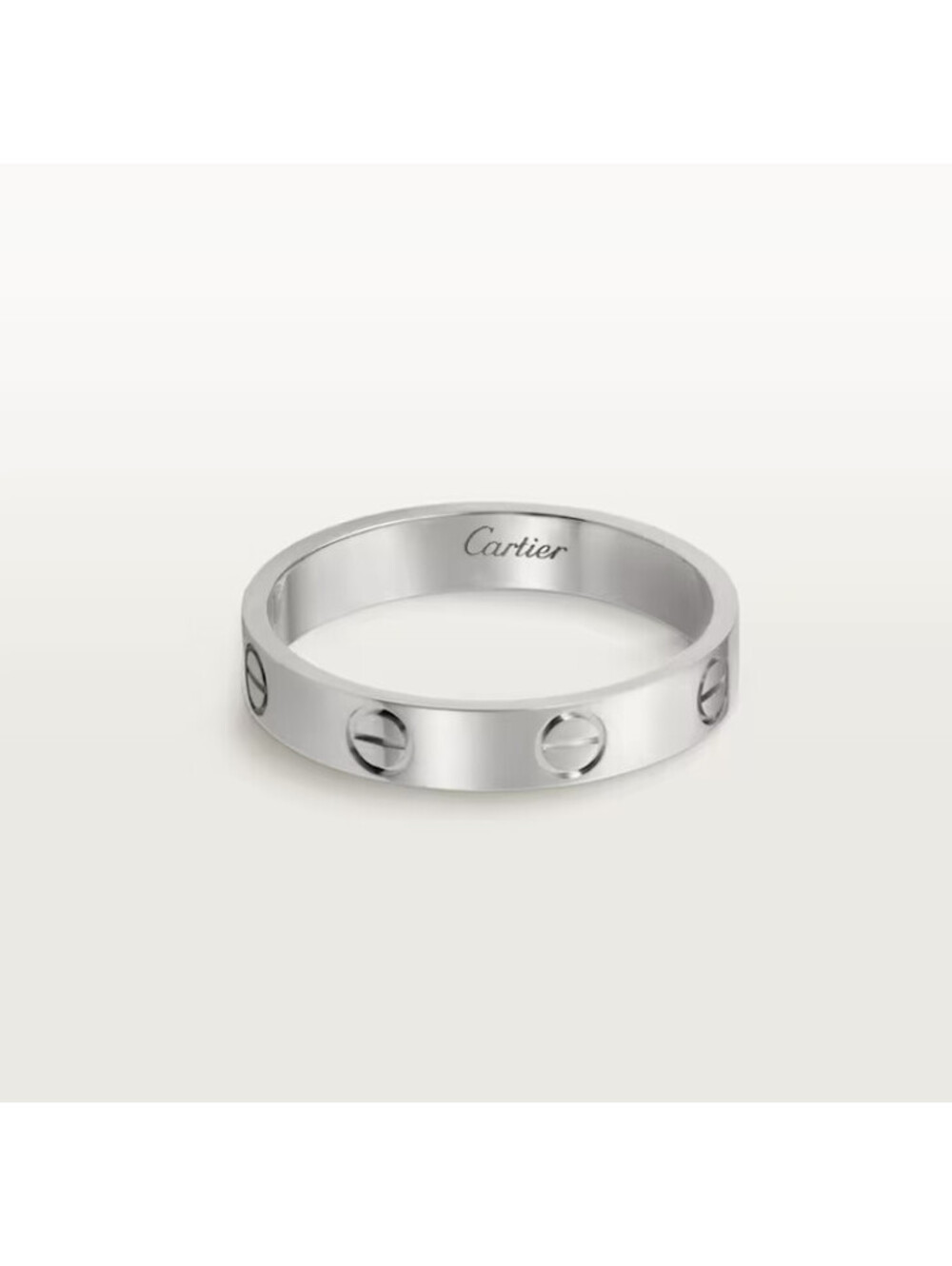 Cartier Love 18k White Gold Band Ring bracelet Sz 44 3.5mm